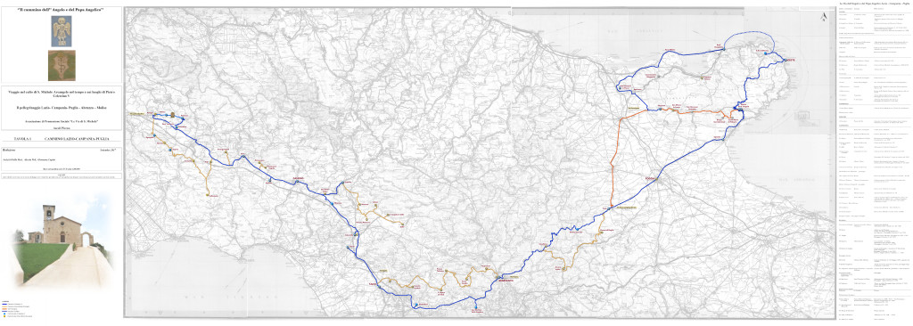 Cartografia del cammino dell’Angelo e del Papa Angelico